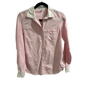 🌸3/$15🌸Gap Womens Pink & White Button-Up Long Sleeve Shirt Medium Cotton